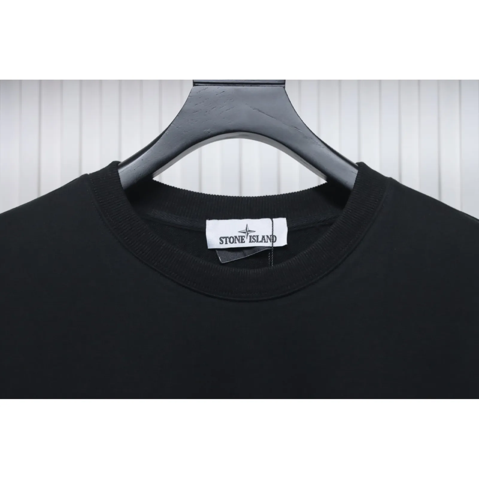 Stone Island Classic Logo Sleeve Patch Crewneck Black