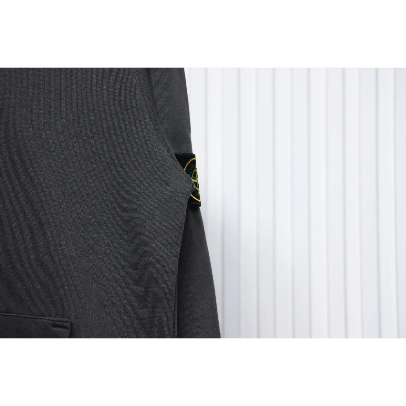 Stone Island Classic Logo Sleeve Patch Hoodie Dark Gray