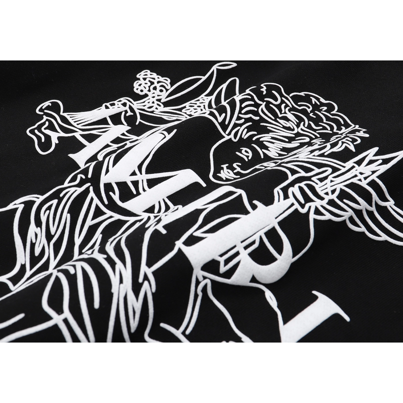 AMIRI Cupid Angel Print Hoodie Black