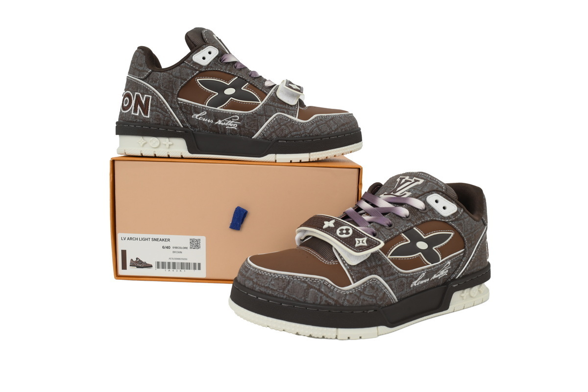 Louis Vuitton LV Trainer Mocha Brown Crocodile