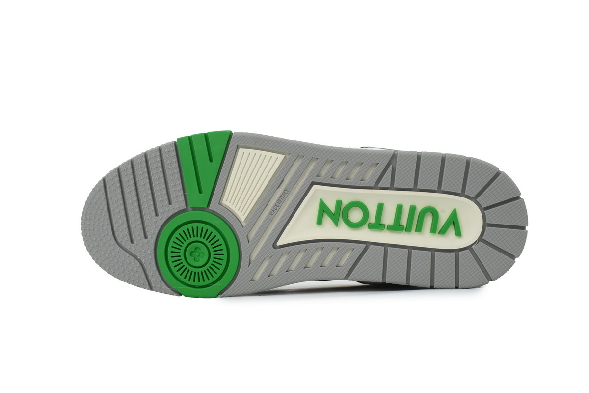 Louis Vuitton LV Trainer Monogram strap Black White Green