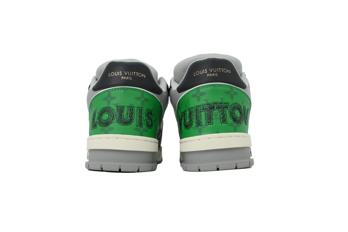 Louis Vuitton LV Trainer Monogram strap Black White Green