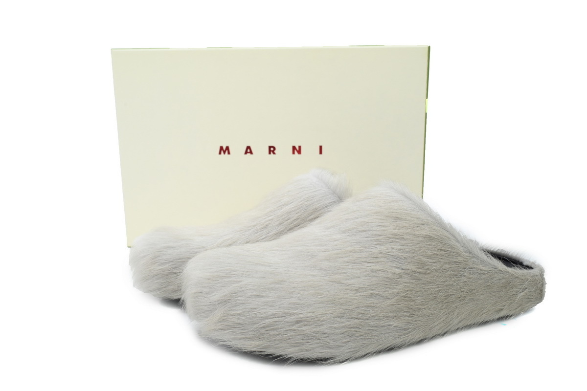 Marni Loafers Long-hair Calfskin Fussbett Grey Slippers