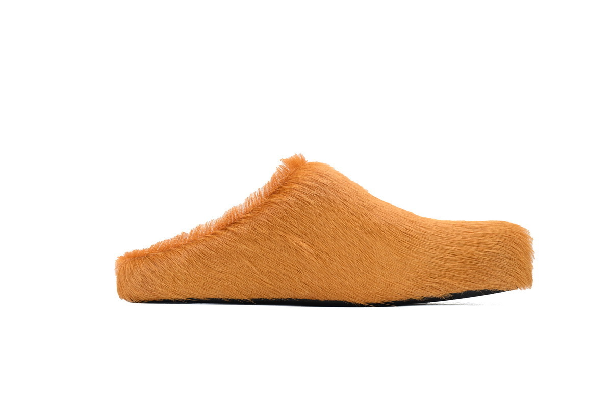 Marni Loafers Long-hair Calfskin Fussbett Yellowish Brown Slippers