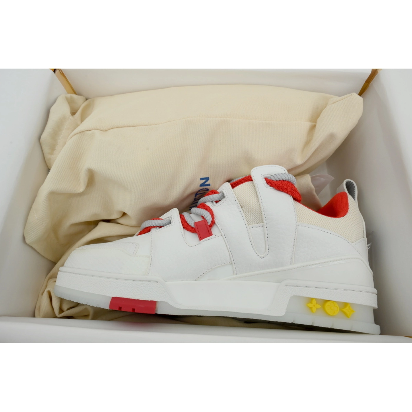 Louis Vuitton LV Skate Sneaker White And Red Flowers