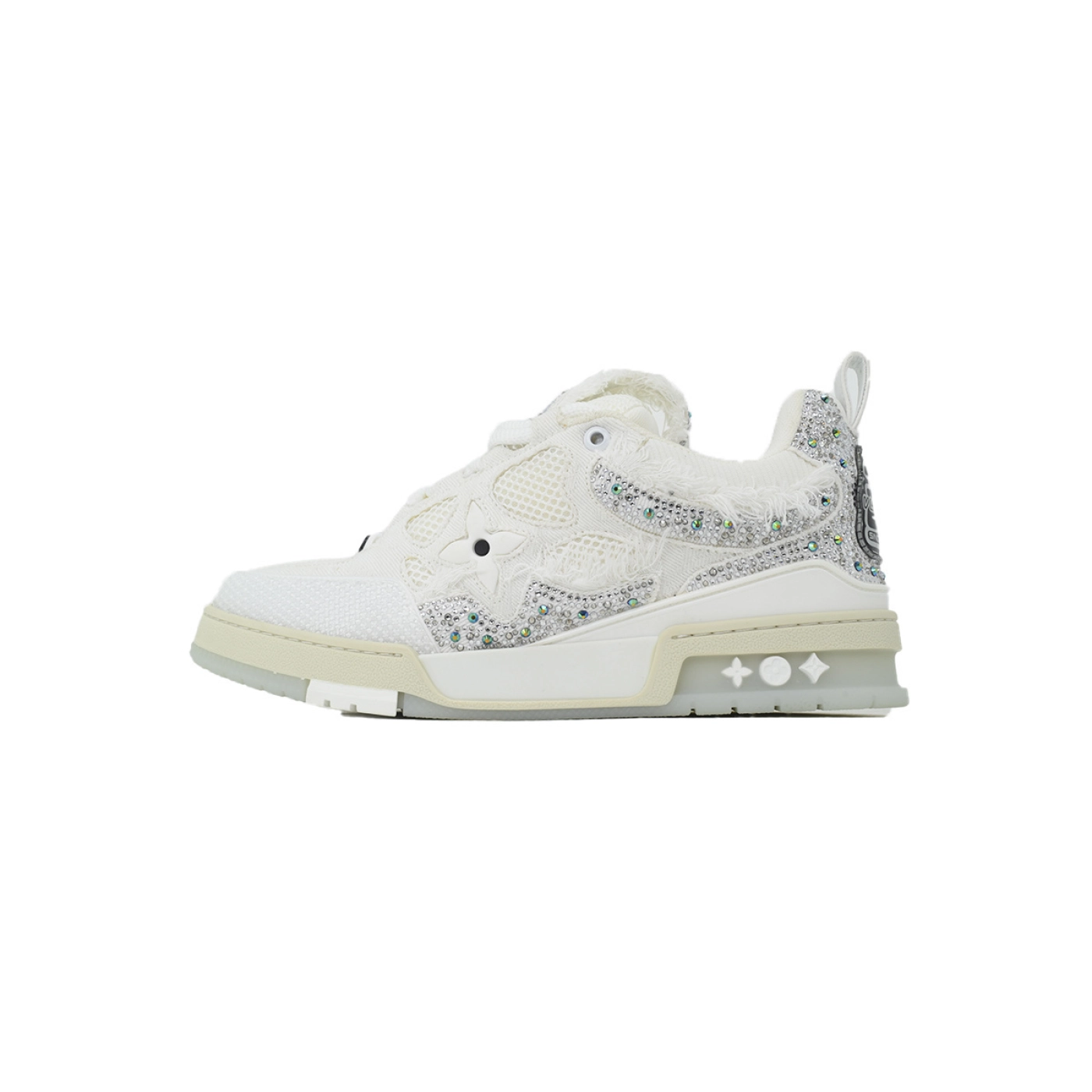 Louis Vuitton LV Skate Sneaker Silver White Diamond