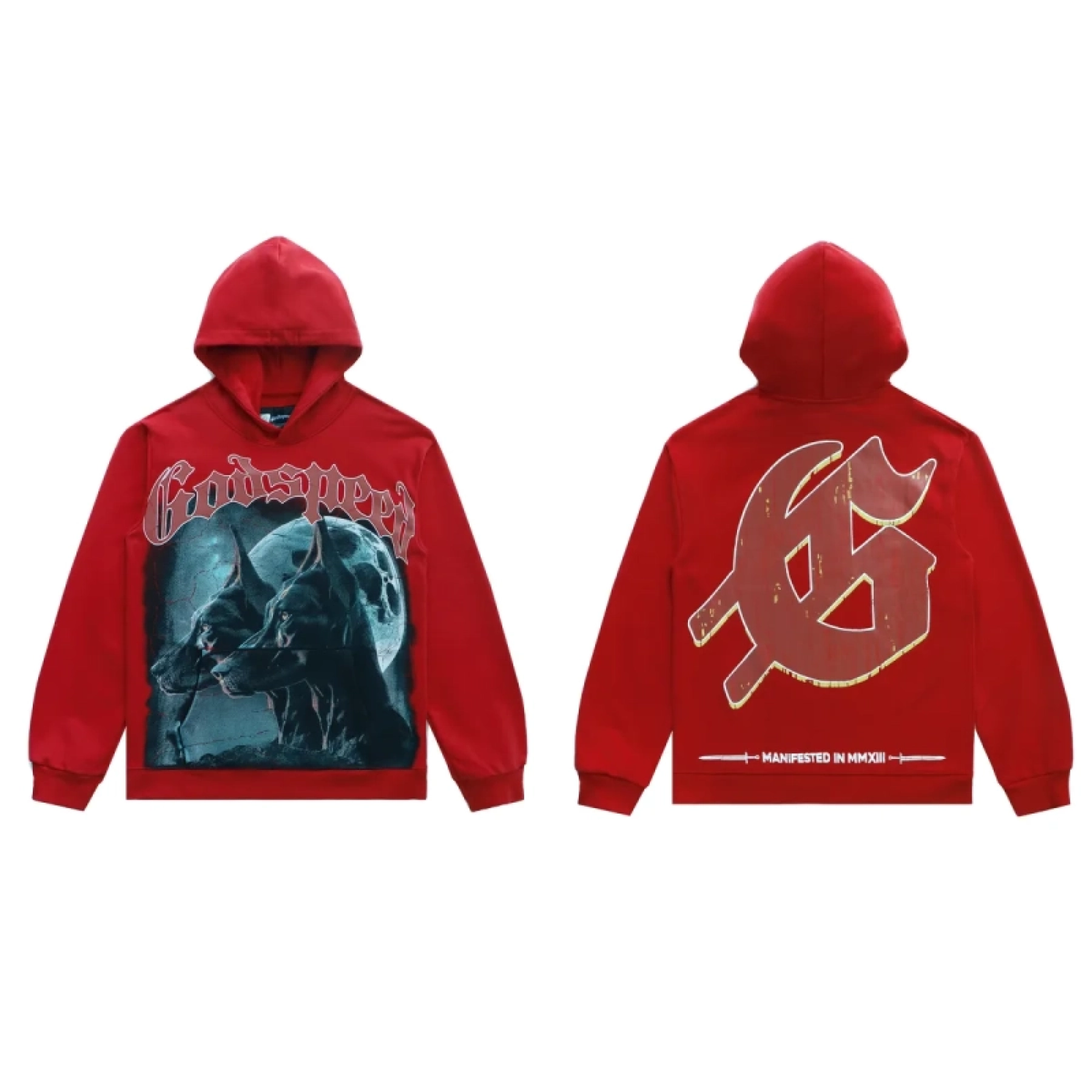 Godspeed F.T.D Hoodie Red+Amiri Jeans 8805