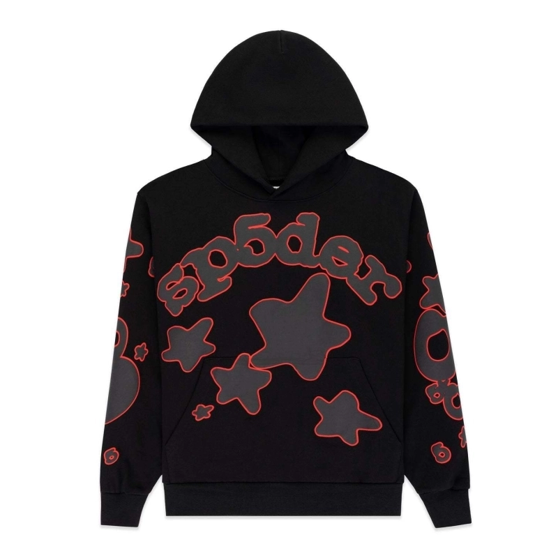 Sp5der Beluga Outline Hoodie Black